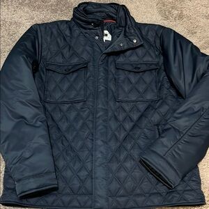 Joseph Abboud Navy Blue Quilted Field Puffer Jacket Coat Outdoor Winter XXL